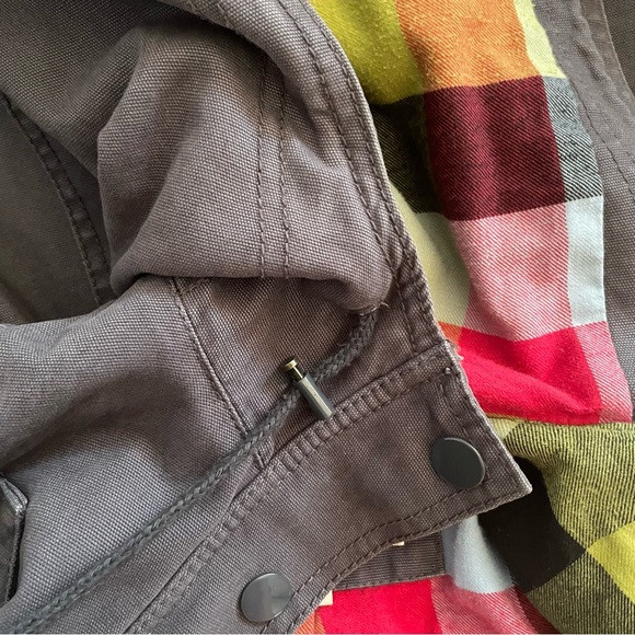 Utility Cotton Jacket Plaid Flannel Gray Mossimo Supply Co. Women’s Size Small - Picture 10 of 13